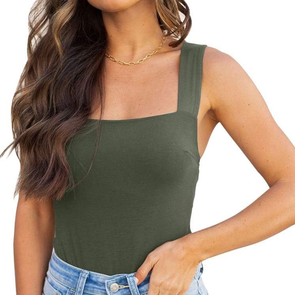 REORIA from Amazon Womens Square Neck Bodysuit